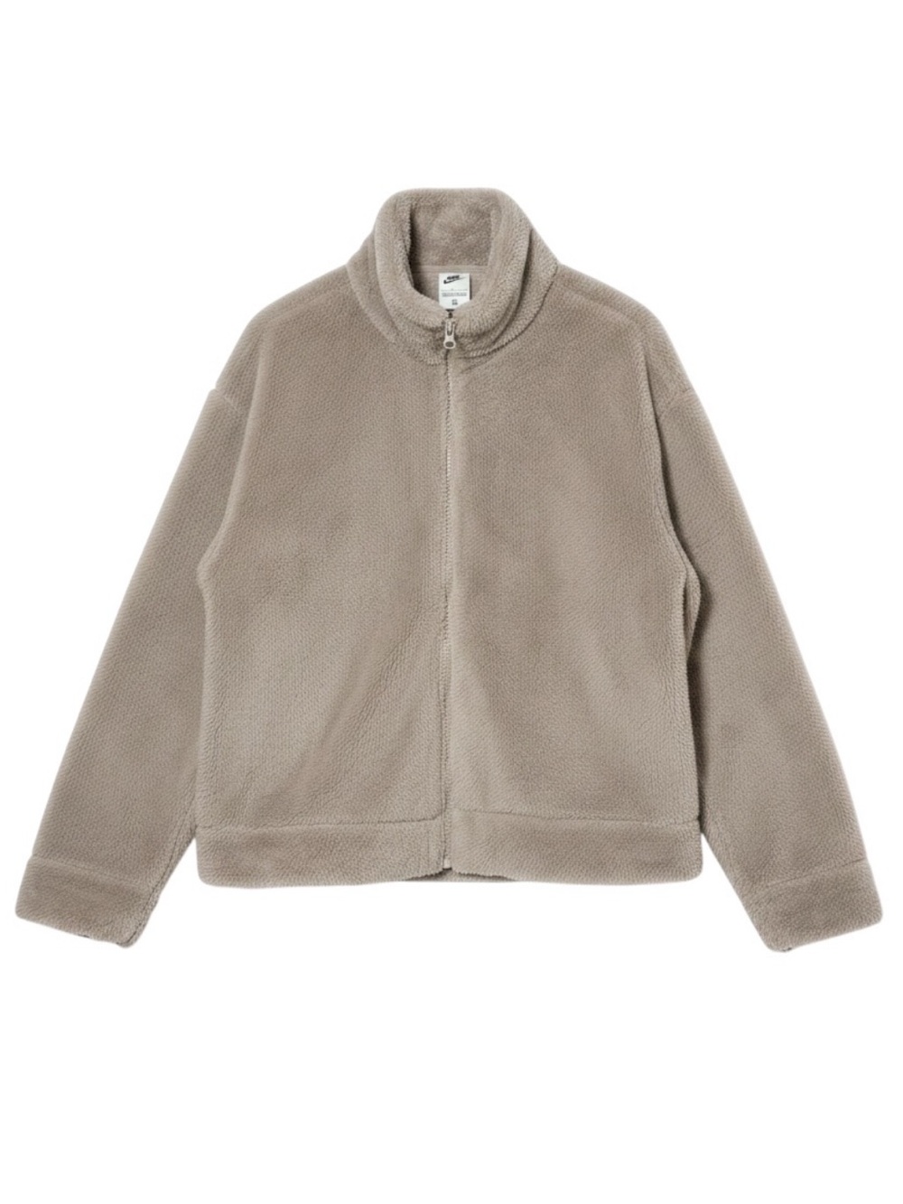 Nike Sportswear Essential‎ High Pile Fleece Jacket Taupe Beige Large DD5110-200